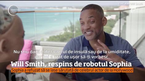 Cu toate că este un tip şarmant, actorul Will Smith nu a reuşit să o impresioneze pe Sophia, celebrul robot umanoid