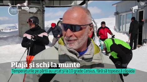 Iarna nu a plecat de pe pârtiile de la mare înălţime. În timp ce la mare, e atmosferă de vară