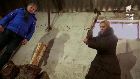 ”Mi-am adus aminte cum era la țară.” Paula Chirilă, o adevărată mașină de taiat lemne sau poate că nu...