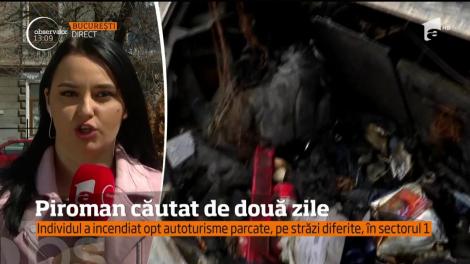 Piromanul care a incendiat opt maşini în Capitală, de negăsit