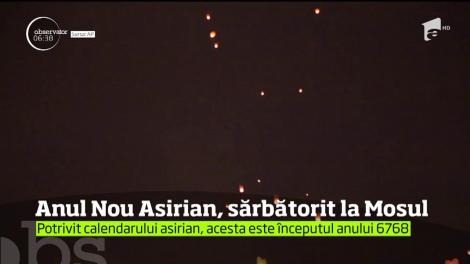 Imagini spectaculoase vin din oraşul irakian Mosul, unde o mie de lampioane au fost înălţate pentru a marca începerea Noului An Asirian