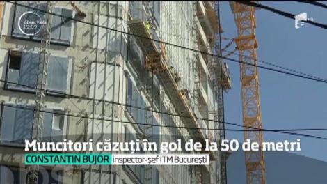 Accident şocant pe un şantier din Bucureşti. Muncitori căzuți în gol de la 50 de metri