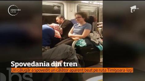 Spovedania din tren. Totul a început după ce preotul a văzut un călător care ţinea în braţe, cu mare dragoste, o sticlă cu tărie