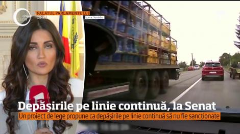 Proiect de lege controversat. Senatorii vor ca depăşirea pe linie continuă să devină legală!