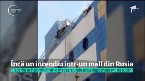 &Icirc;ncă un incendiu puternic la un mall din Rusia! Un om a murit
