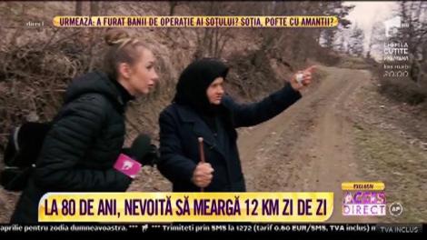 La 80 de ani, o bătrânică merge câte 12 kilometri pe zi prin Munții Vrancei, ca să supraviețuiască!