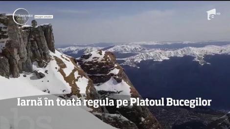 VIDEO: Strat gros de zăpadă, în România, cu câteva zile înainte de Paște! Este iarnă în toată regula pe Platoul Bucegilor