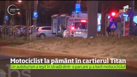 Un motociclist a fost rănit grav în cartierul Titan, după ce un şofer i-a tăiat calea