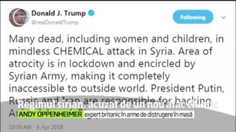 Donald Trump ameninţă cu represalii după un nou atac cu arme chimice atribuit regimului din Siria