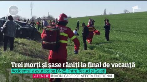 Lacrimi și jale pe șoseaua morții din Galați! Trei oameni și-au pierdut viața și alți șapte sunt răniți, după ce mașinile s-au izbit frontal