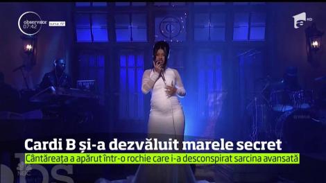 Interpreta de rap Cardi B a confirmat, într-o manieră spectaculoasă, zvonul că ar fi însărcinată cu primul său copil