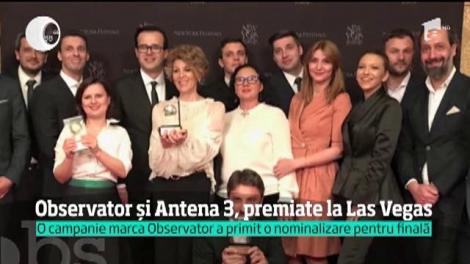 Observator și Antena 3, premiate la Las Vegas