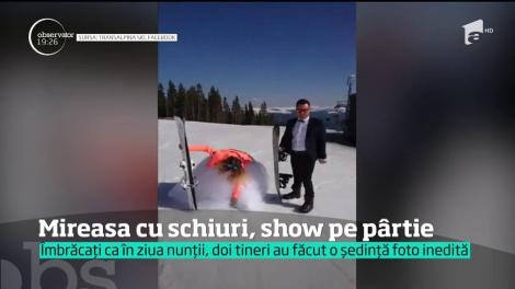 Mireasa cu schiuri, show pe pârtie