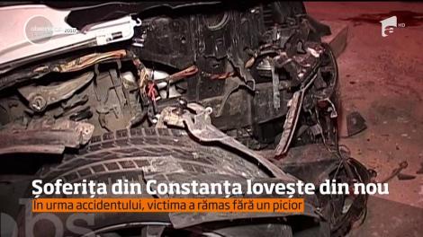 Fosta iubită a lui Răducu Mazăre, cea care în urmă cu aproape opt ani a mutilat pe viaţă un bătrân, a fost implicată aseară într-un nou accident, în Capitală