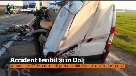 Clipe dramatice în Dolj. O autoutilitară s-a izbit de un TIR