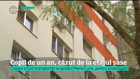 Un copil de doar un an şi zece luni a scăpat cu răni minore, după ce a căzut de la etajul şase al unui bloc din Bucureşti