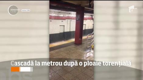 Cascadă la metroul din New York, după o ploaie torențială