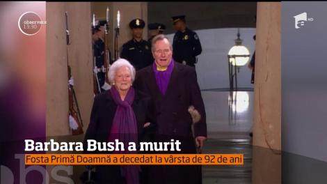 Fosta Primă Doamnă a Statelor Unite, Barbara Bush, a decedat la vârsta de 92 de ani