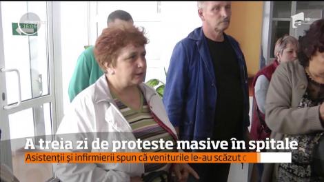 Sute de angajați din Sănătate au continuat protestele de amploare