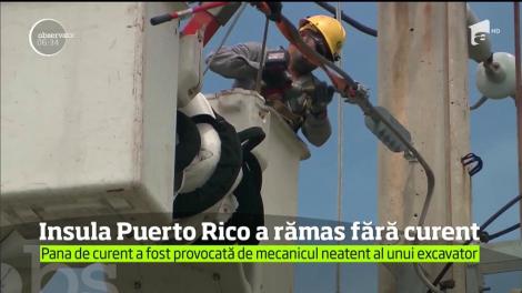 Un mecanic neatent care manevra un excavator a lăsat fără curent electric întreaga populaţie a insulei Puerto Rico