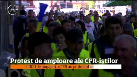 Protest de amploare ale CFR-iștilor! Angajații cer un statul al personalului feroviar, dar și condiții de muncă