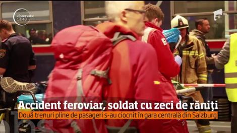Accident feroviar, într-o gară din Austria, soldat cu zeci de răniți