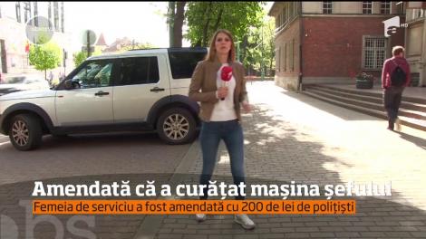 Imagini care au revoltat pe mulţi au fost filmate în Timişoara. O femeie de serviciu, angajată la Filarmonica Banatul a fost amendată pentru că a făcut curăţenie în maşina şefului