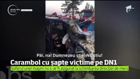 Doi copii şi 5 adulţi au fost răniţi într-un grav accident pe DN1 la Tâncăbeşti