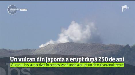 Un vulcan din Japonia a erupt din nou după 250 de ani de inactivitate
