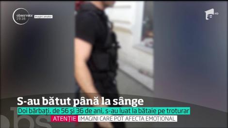 Scenele violente în faţa unui bar din centrul Aradului. Doi bărbaţi s-au bătut până la sânge