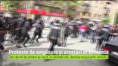 Trei deputaţi din Opoziţie şi aproape 200 de manifestanţi au fost arestaţi în capitala Armeniei, unde au loc proteste de amploare