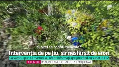 Intervenția de pe Jiu, șir nesfârșit de erori! Un protocol i-ar fi împiedicat pe salvatori să intervină pe marginea apei, unde instructorul de rafting fusese scos de colegi