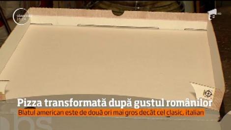 Pizza cu burgeri sau cu cartofi prăjiţi, special modificate pentru români