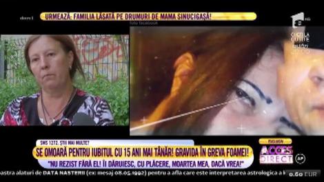 O mamă însărcinată, rămasă pe drumuri, nu își imaginează viața fără iubitul ei, mai tânăr cu 15 ani: "Nu rezist fără el! Îi dăruiesc, cu plăcere, moartea mea, dacă vrea"