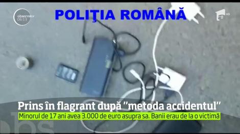 Un băiat în vârstă de 17 ani a fost prins de poliţiştii din Braşov după ce a înşelat o femeie prin metoda accidentul