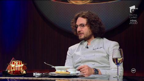 A gătit un preparat românesc, dar i-a pus în încurcătură pe chefi, care n-au știut ce mănâncă: ”Dovlecel nu e, mazăre, în niciun caz, sparanghel... e departe rău de tot!” Ce se ascundea în farfurie