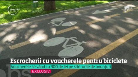 Voucherele pentru biciclete sunt în drum spre bucureşteni, dar mulţi şi-au făcut alte planuri cu ele. Tichetul este vândut pe câteva sute de lei