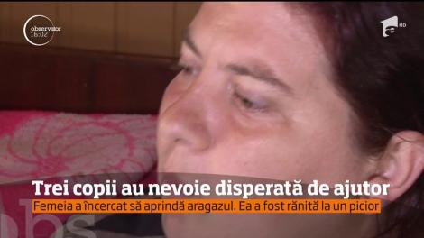 O familie cu 3 copii din judeţul Prahova a rămas pe drumuri după ce un incendiu le-a distrus locuinţa