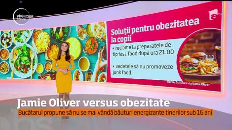 Cum ar putea fi combătută obezitatea în rândul copiilor! Jamie Olivier vrea ca adolescenții sub 16 ani să nu mai poată să cumpere băuturi energizante