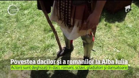 Spectacol grandios de costume şi obiceiuri de pe vremea dacilor şi romanilor, la Alba Iulia