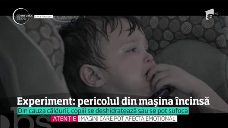 Clipe de coșmar pentru niște părinți din Roman! Bebeluşul lor de opt luni a rămas captiv într-o maşină încinsă