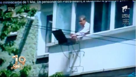 Smiley news: Grătarul suspendat de balcon. Este invenția unui român care iubește micii