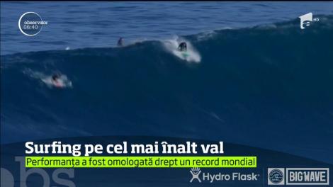 Un surfer brazilian a fost distins cu un trofeu special pentru cel mai mare val pe care a urcat vreodată, un practicant al acestui sport