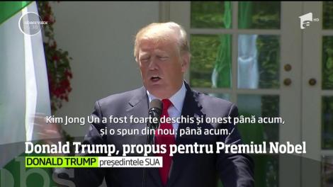 Preşedintele Donald Trump merită premiul Nobel pentru pace, pentru acţiunile sale în vederea reducerii tensiunii în peninsula coreeană