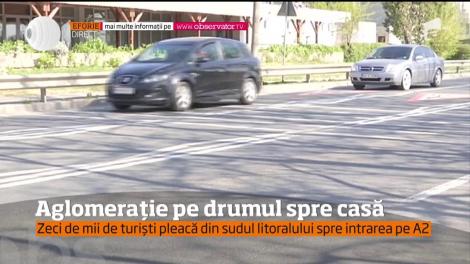 Aglomerație pe drumul spre casă. Zeci de mii de turiști pleacă din sudul litoralului spre intrarea pe A2