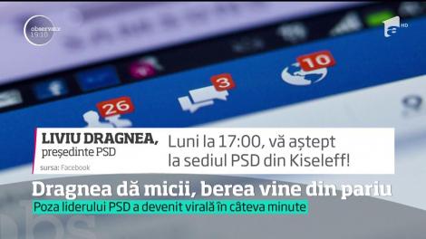 Liviu Dragnea a câştigat un pariu după ce a postat un selfie făcut în maşină