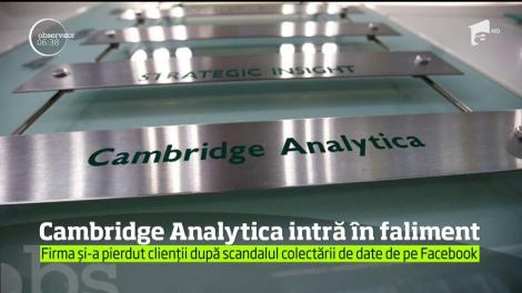 Firma Cambridge Analytica intră în faliment