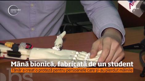 Faimos în străinătate! Din banii proprii, un student din Iași a realizat o mână bionică funcțională, pentru persoanele cu handicap