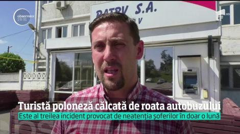 O turistă poloneză a fost călcată de roata unui autobuz chiar în staţia de transport în comun