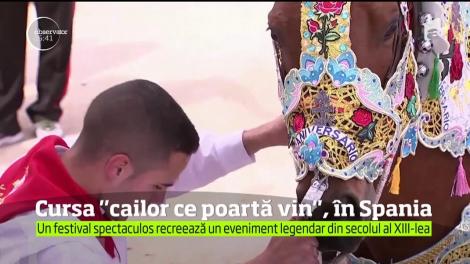 Imagini inedite în Spania, unde un orăşel se transformă în fiecare an la început de mai în scena unei spectaculoase întreceri, pornind de la o legendă străveche